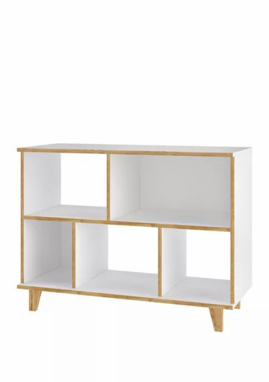 Furniture * | Brand New Manhattan Comfort Minetta Low Bookcase White