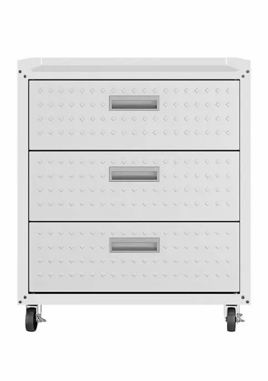 Furniture * | New Manhattan Comfort Fortress 31.5 Mobile Garage Chest With Drawers