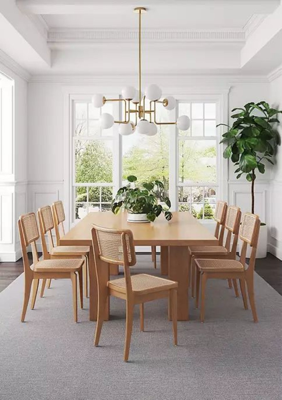 Dining Chairs * | Outlet Manhattan Comfort Giverny Cane Dining Chair Set Of 2 Nature