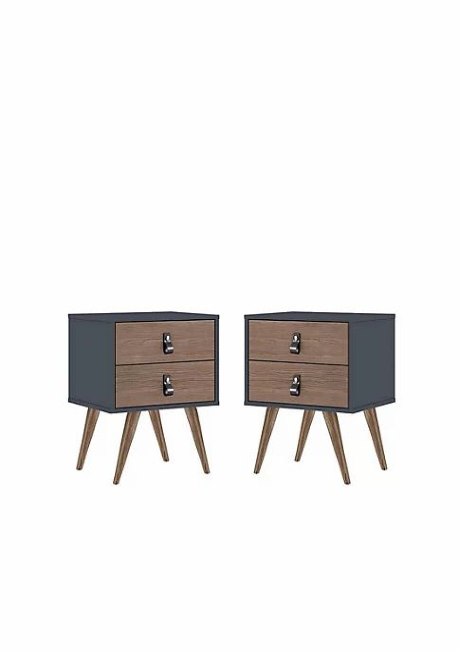 Dressers & Chests * | Wholesale Manhattan Comfort Amber Nightstand (Set Of 2)