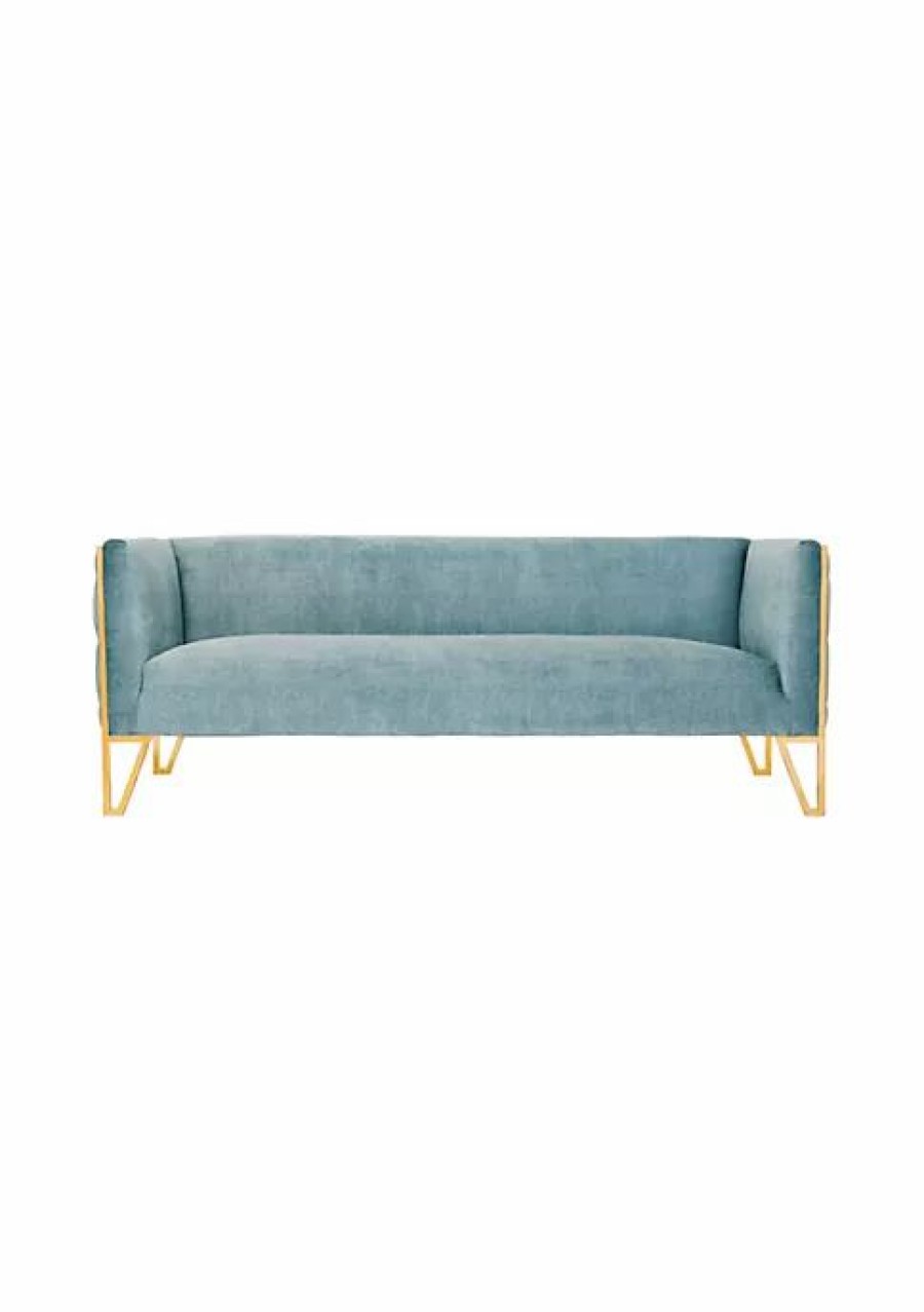 Tv & Media Stands * | Wholesale Manhattan Comfort Vector Sofa In Ocean Blue And Gold