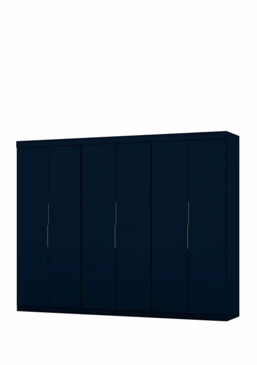 Furniture * | Hot Sale Manhattan Comfort Mulberry 2.0 3 Sectional Wardrobe Closet 3-Piece Set Tatiana Midnight Blu