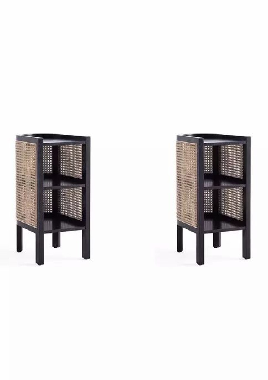 Tv & Media Stands * | Outlet Manhattan Comfort Versailles Cane End Table Set Of 2