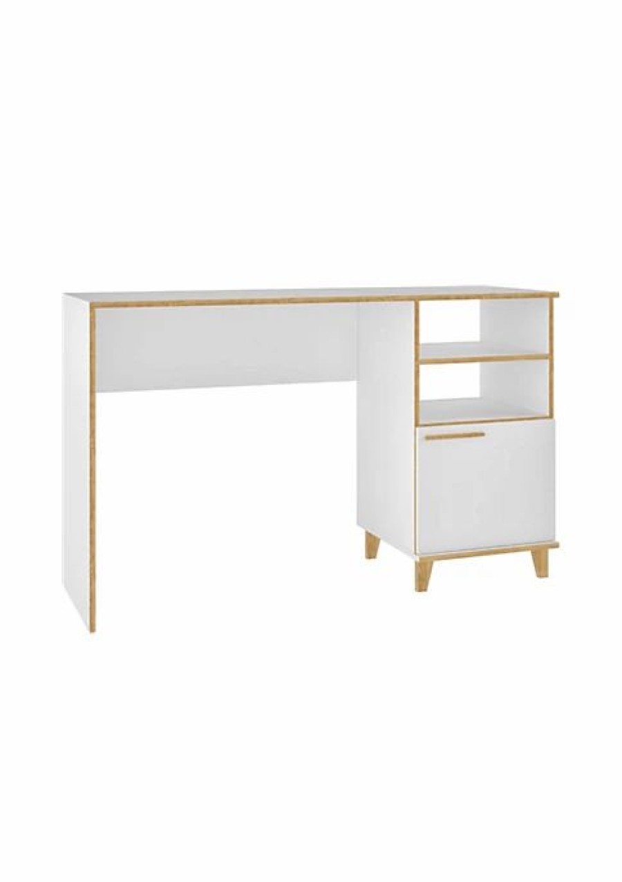 Dressers & Chests * | Coupon Manhattan Comfort Minetta Office Desk In White