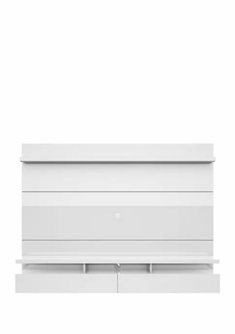 Tv & Media Stands * | Hot Sale Manhattan Comfort City 2.2 Floating Wall Theater Entertainment Center White Gloss