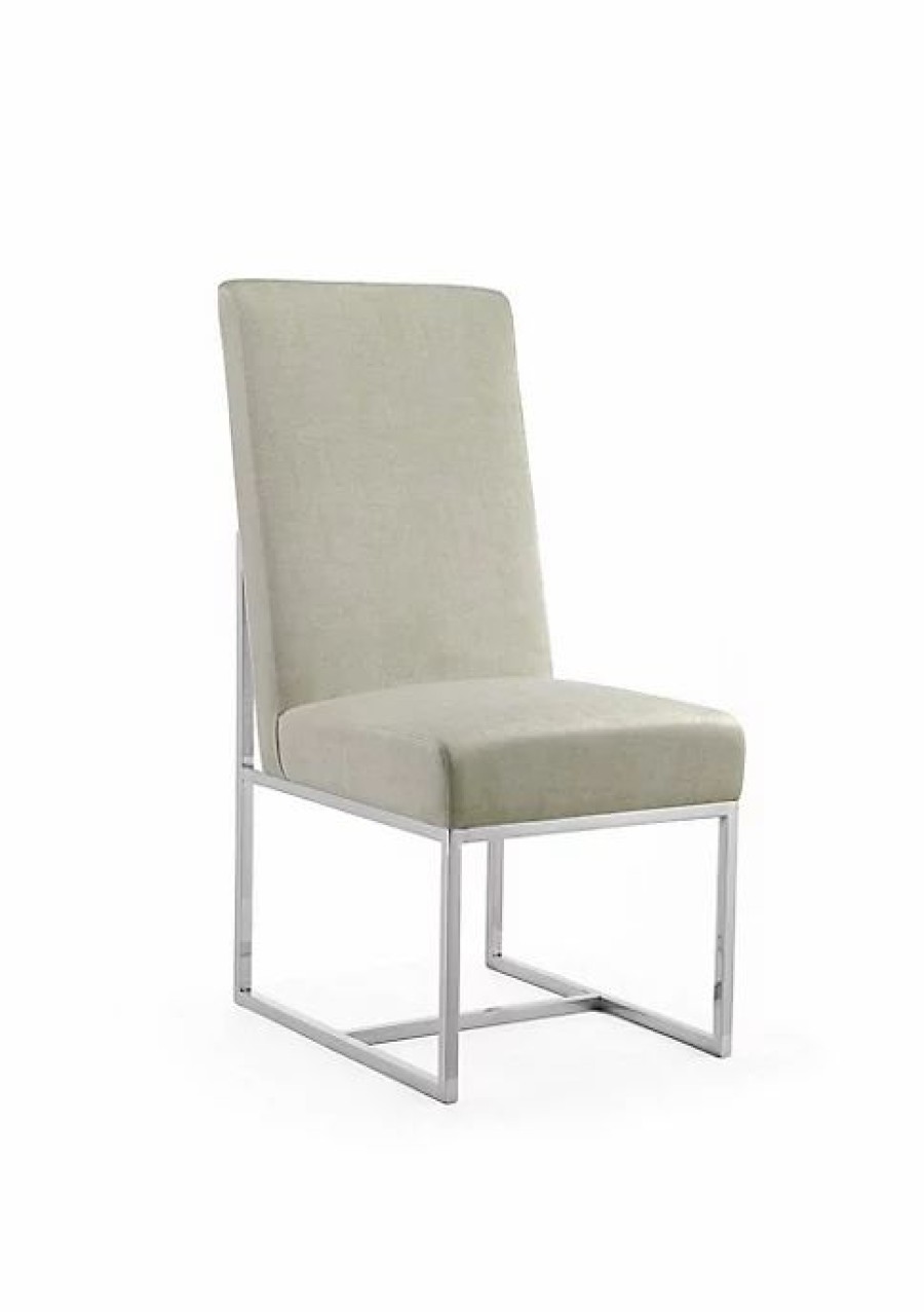 Furniture * | Wholesale Manhattan Comfort Element Velvet Dining Chair In Champagne Multi