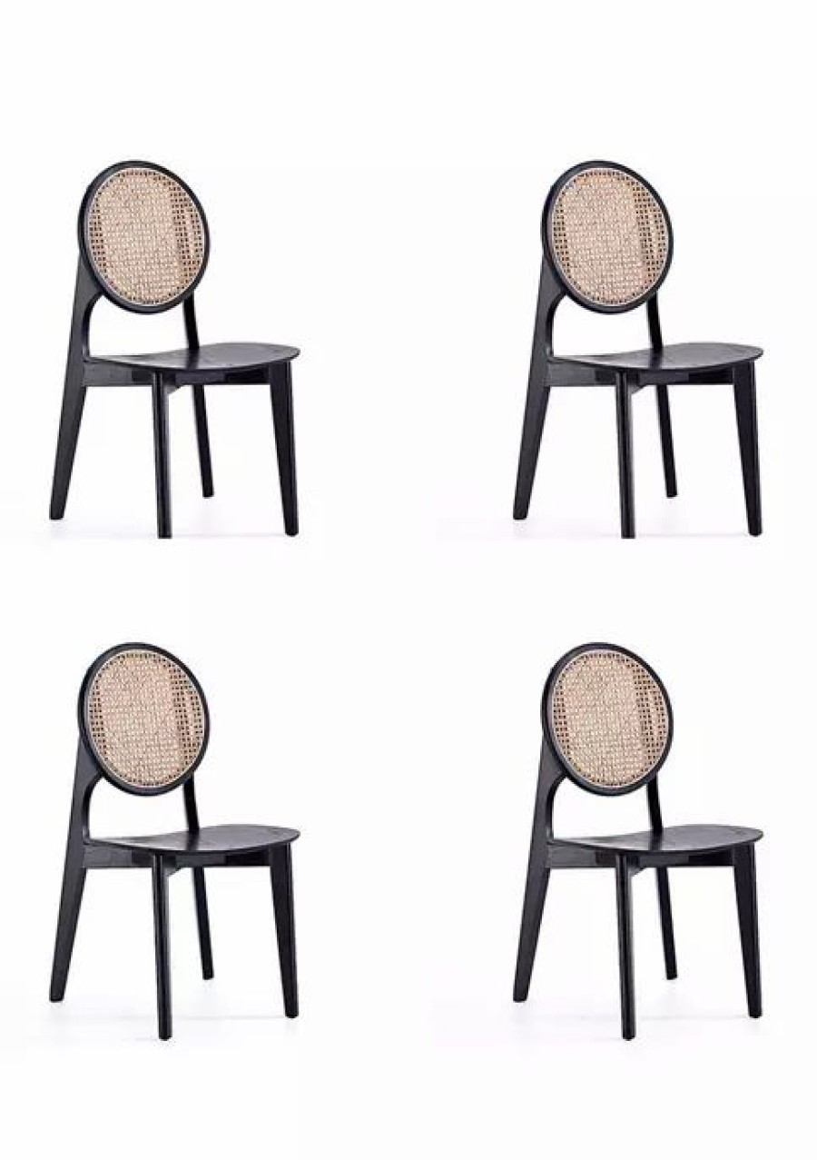 Furniture * | Best Sale Manhattan Comfort Versailles Cane Dining Chair- Set Of 4