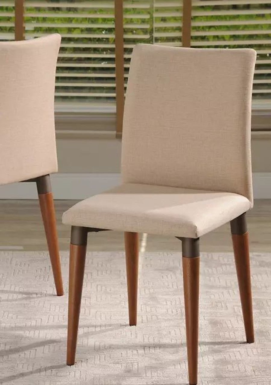 Furniture * | Buy Manhattan Comfort Charles Dining Chair Dark Beige