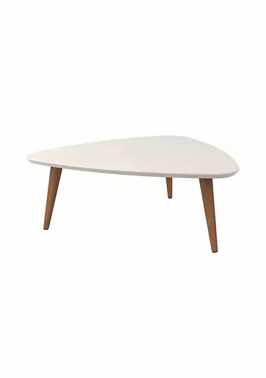 Tv & Media Stands * | Best Pirce Manhattan Comfort Utopia Low Triangle Coffee Table In White Gloss