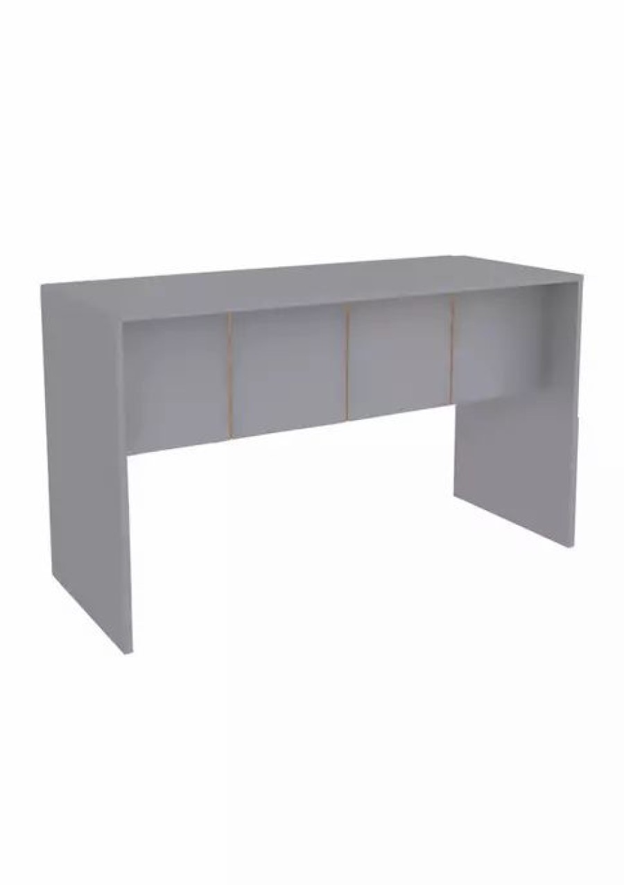 Furniture * | Flash Sale Manhattan Comfort Cornelia 53.10 Inch Desk In White Grey