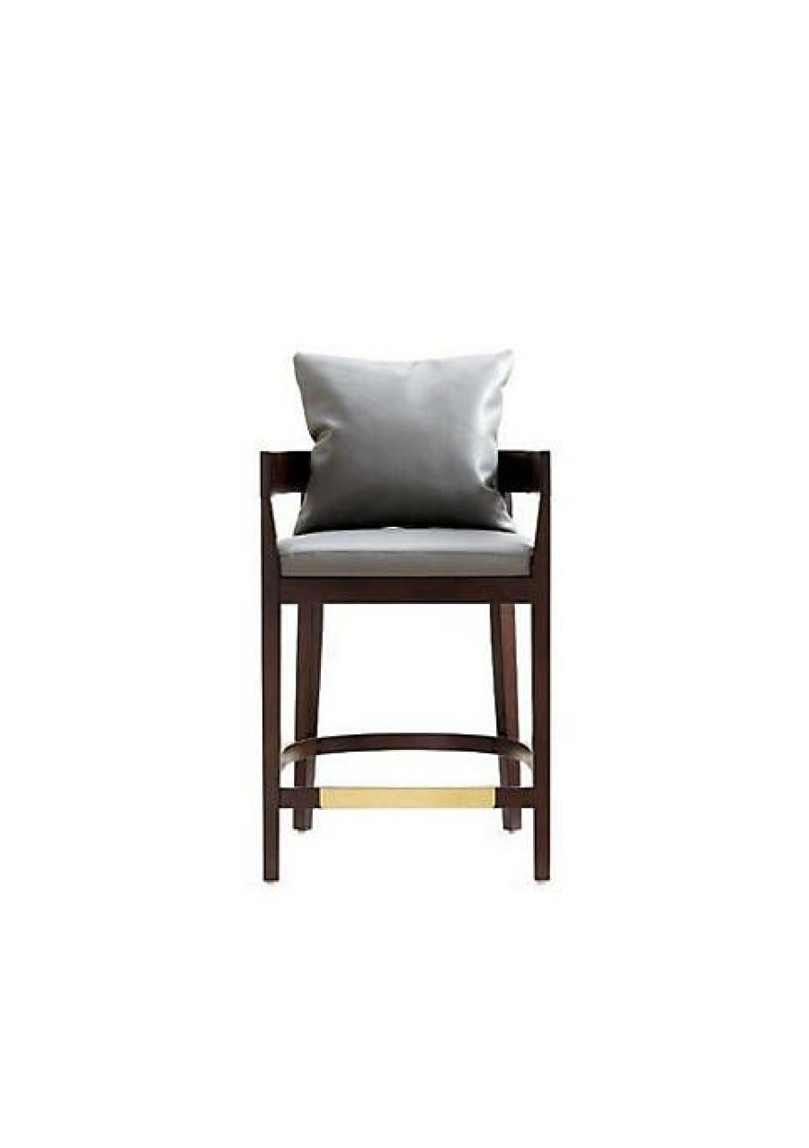 Furniture * | Best Pirce Manhattan Comfort Ritz Counter Stool In And Dark Walnut Grey