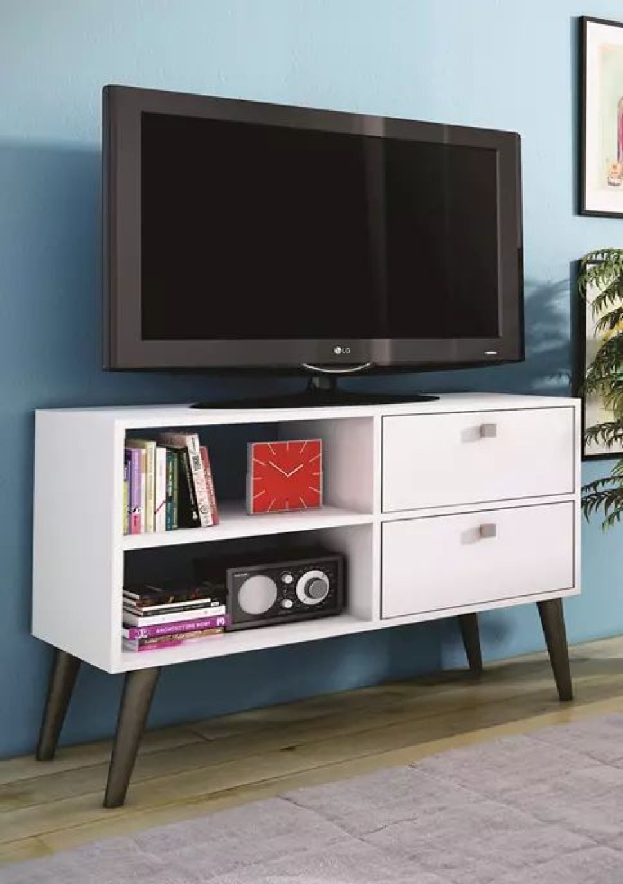 Furniture * | Best Deal Manhattan Comfort Dalarna Tv Stand White