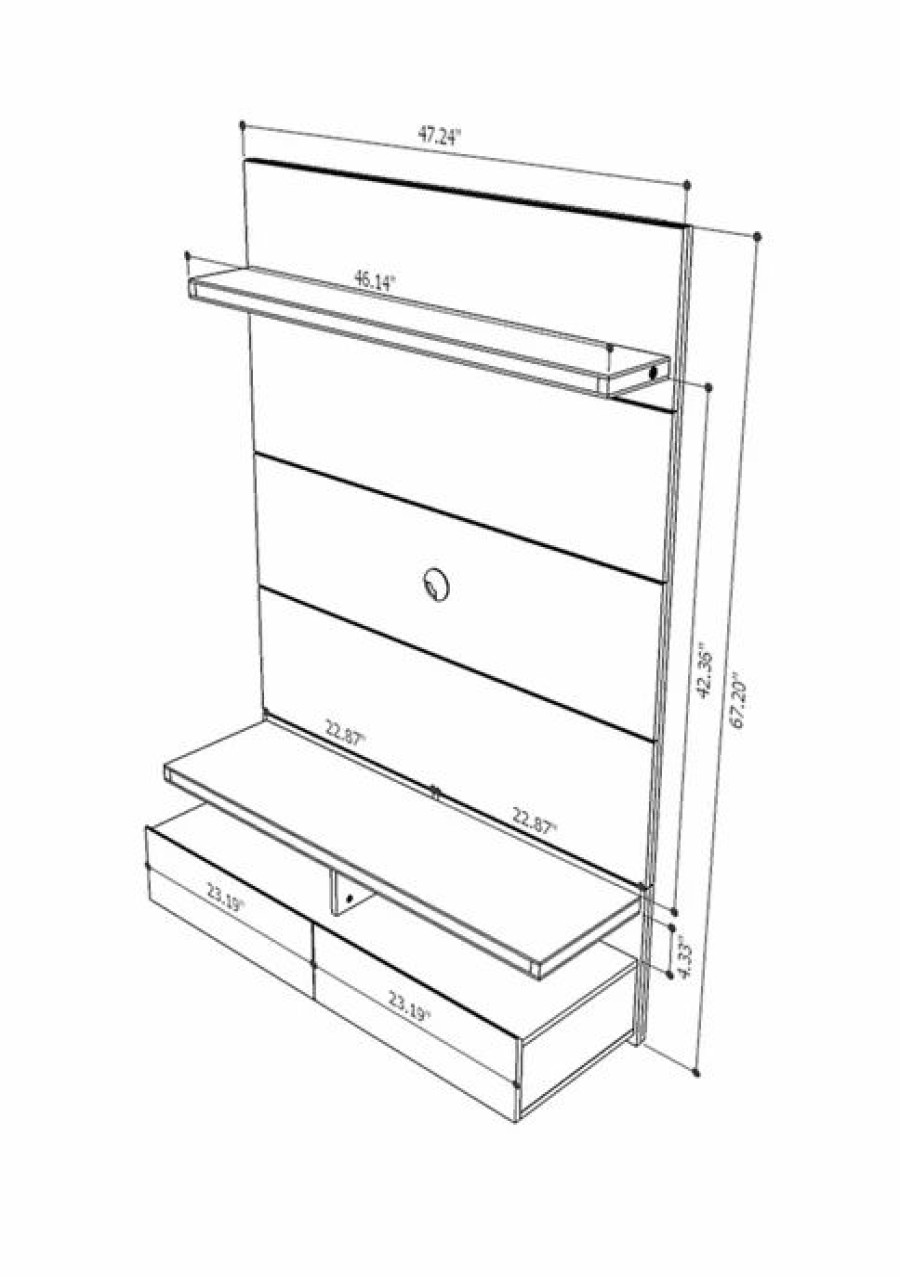 Furniture * | New Manhattan Comfort Cabrini 1.2 Floating Wall Theater Entertainment Center