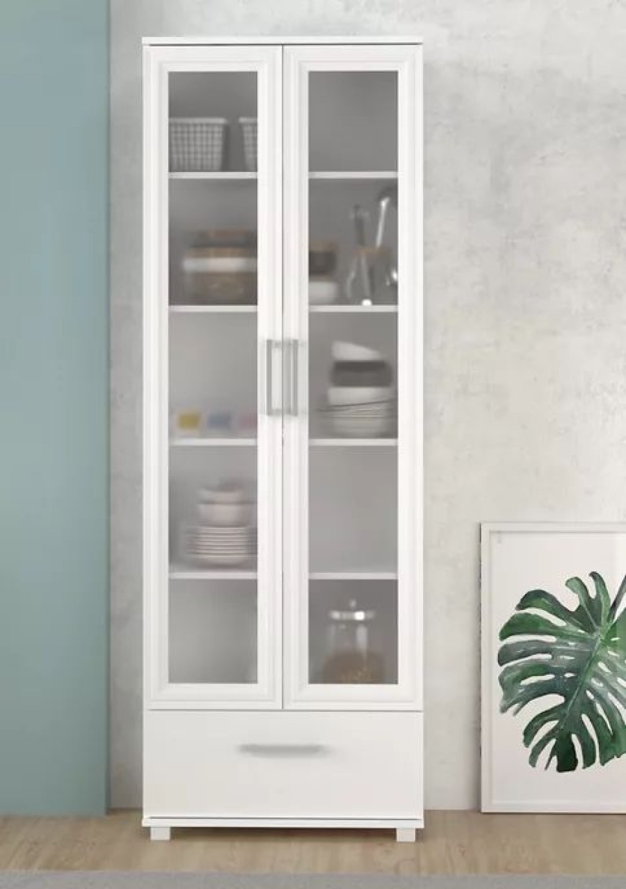 Furniture * | Best Sale Manhattan Comfort Serra Shelf Bookcase 1.0 White