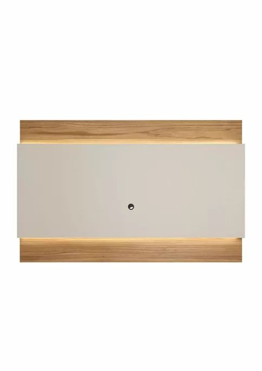 Furniture * | Deals Manhattan Comfort Lincoln 85.43 Inch Tv Panel In Off White And Cinnamon Cinnamon/Off White