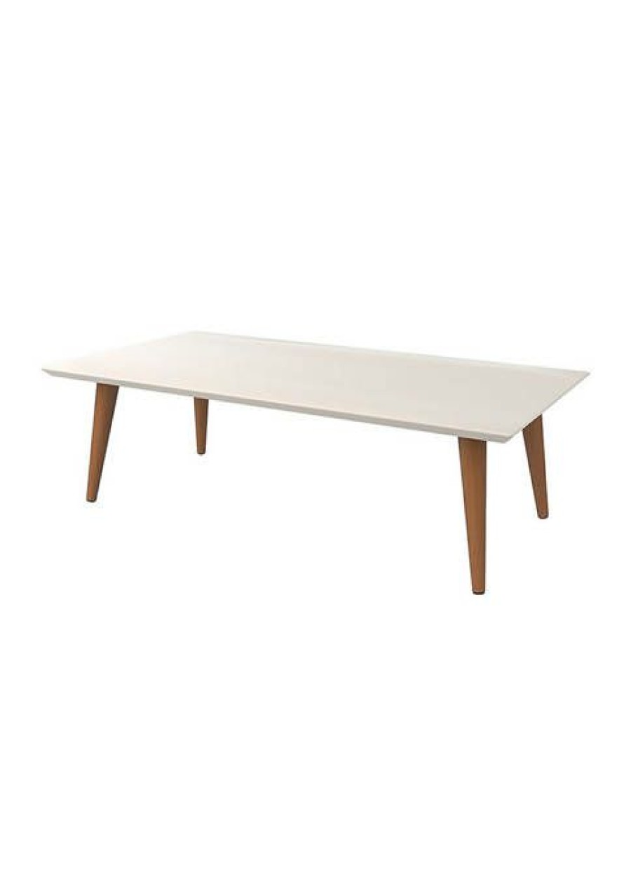 Furniture * | Outlet Manhattan Comfort 11.81 Utopia High Rectangle Coffee Table Off White