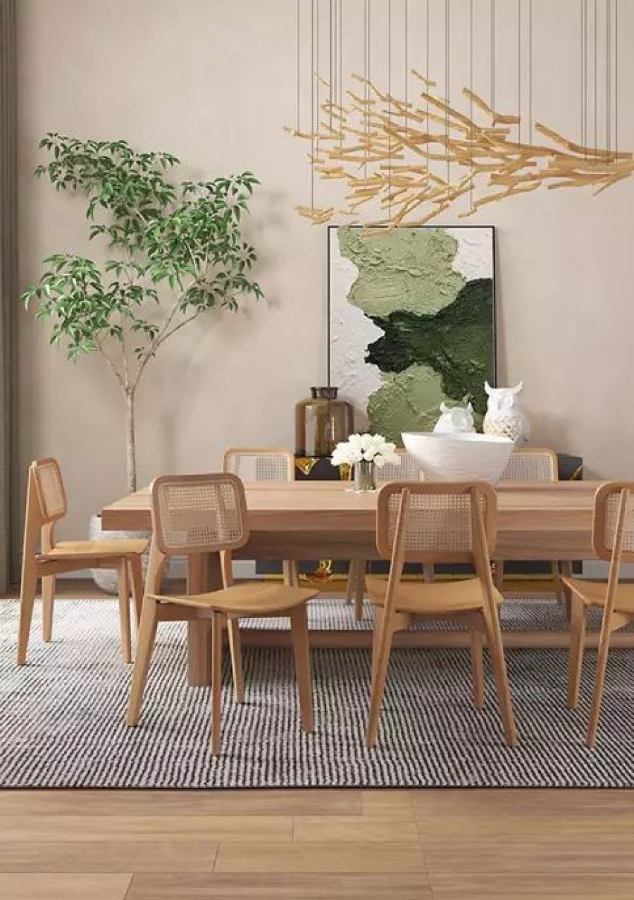 Dining Chairs * | Brand New Manhattan Comfort Versailles Cane Dining Chair- Set Of 4 Nature