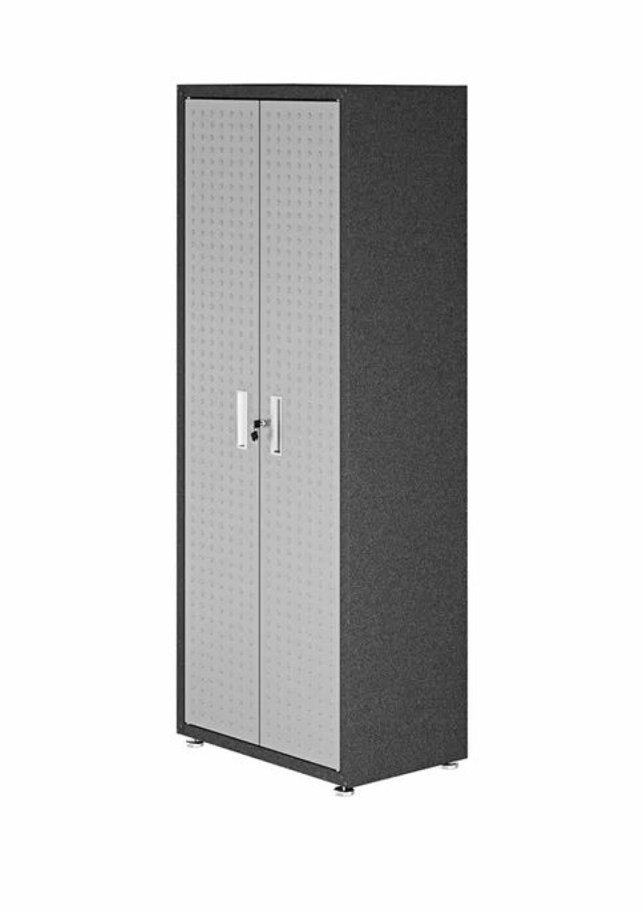 Furniture * | Coupon Manhattan Comfort Fortress 75.4 Inch Garage Cabinet Grey