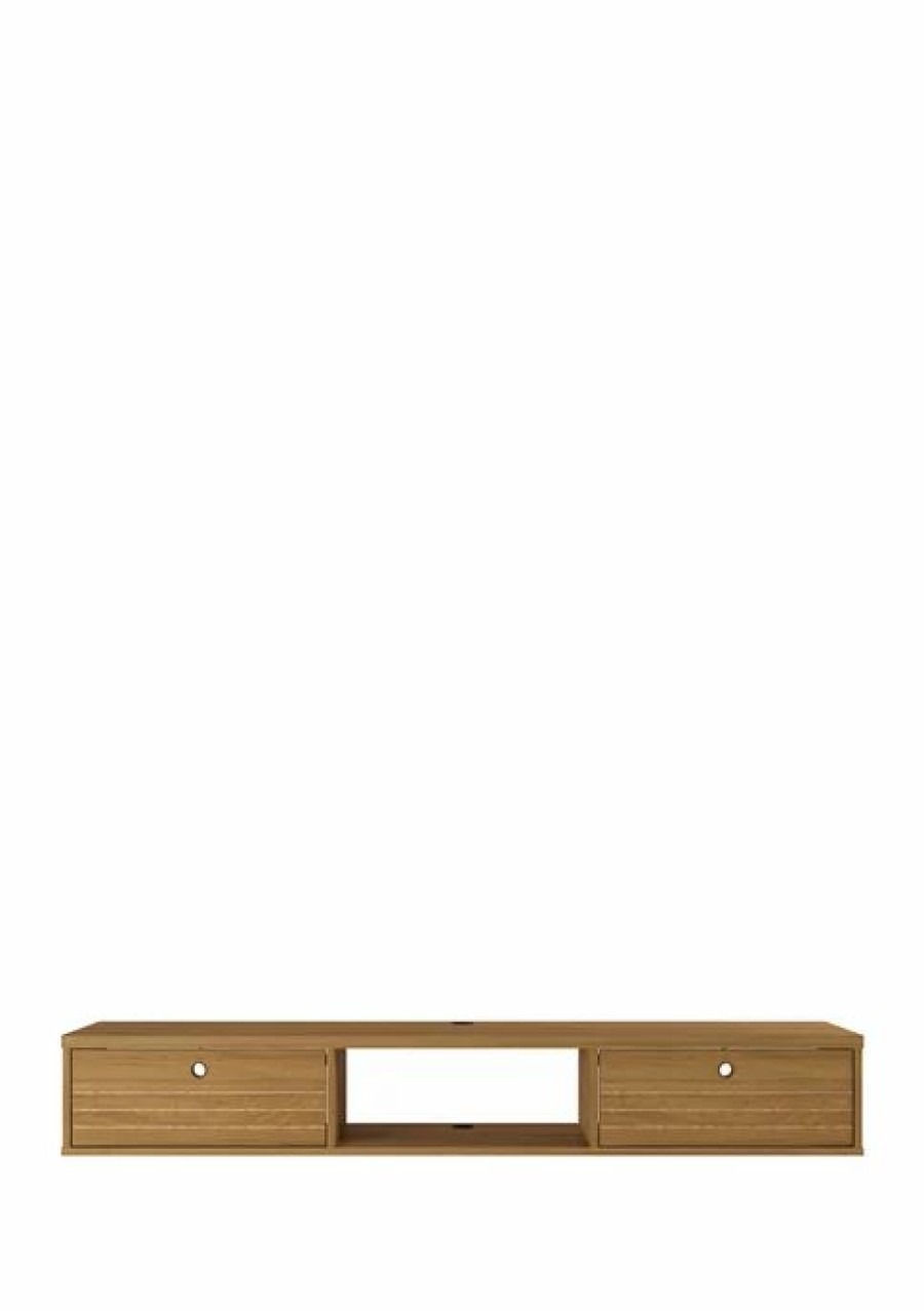 Furniture * | Best Deal Manhattan Comfort 62.99 Inch Liberty Floating Office Desk Cinnamon