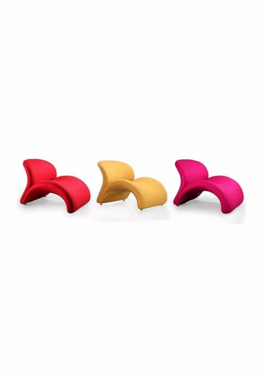 Furniture * | Outlet Manhattan Comfort Rosebud Multi Colored Accent Chair -Set Of 3 Red Yellow Fuchsia