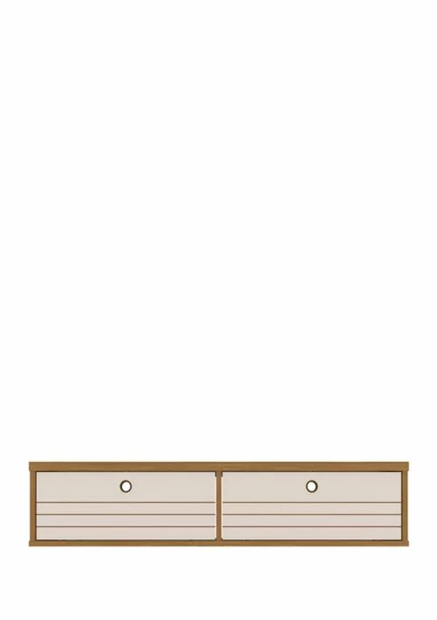 Furniture * | Best Pirce Manhattan Comfort 42.28 Inch Liberty Floating Office Desk Cinnamon/Off White