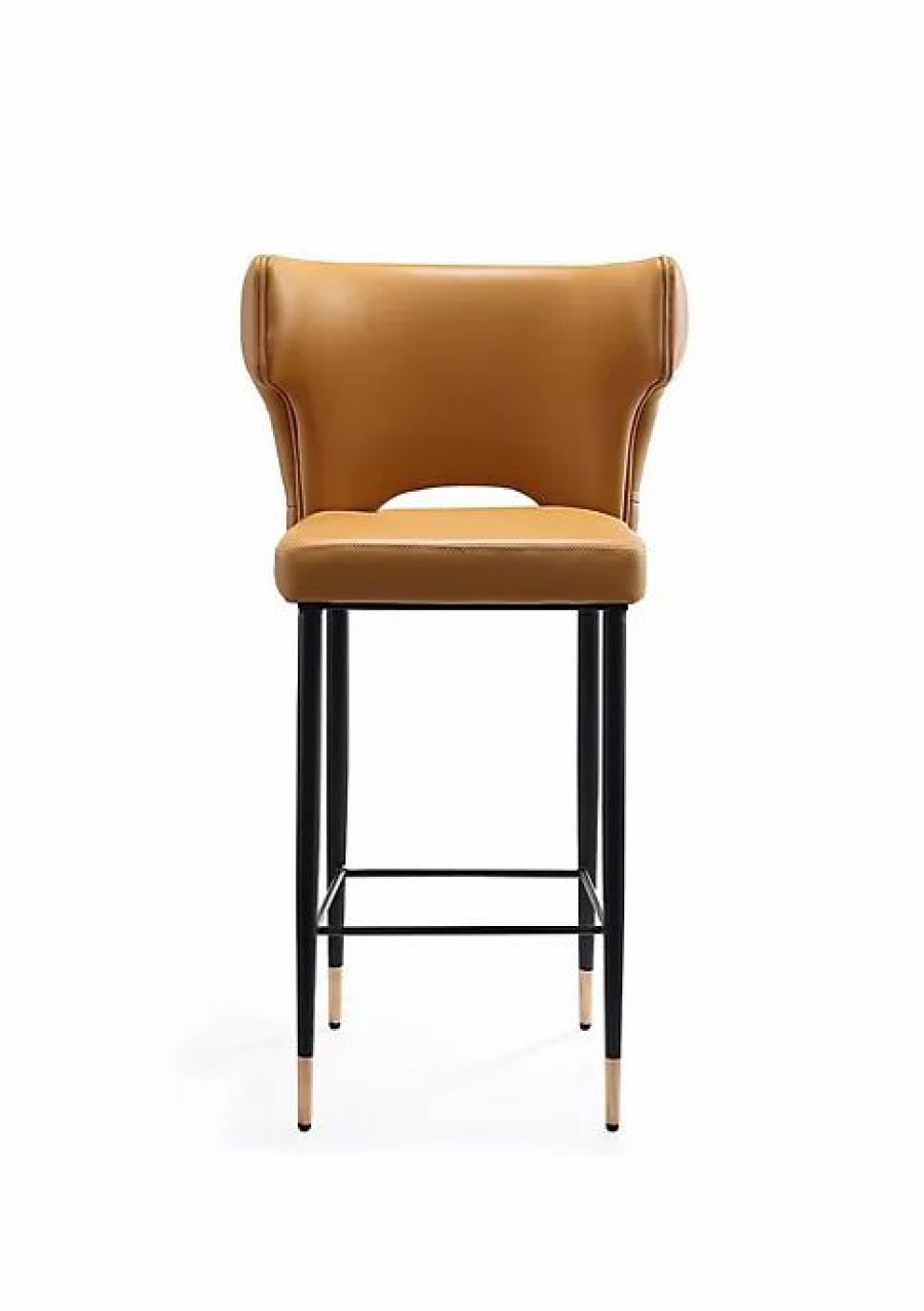 Furniture * | Best Reviews Of Manhattan Comfort Holguin 37 Counter Stool With Tufted Back Buttons In Saddle