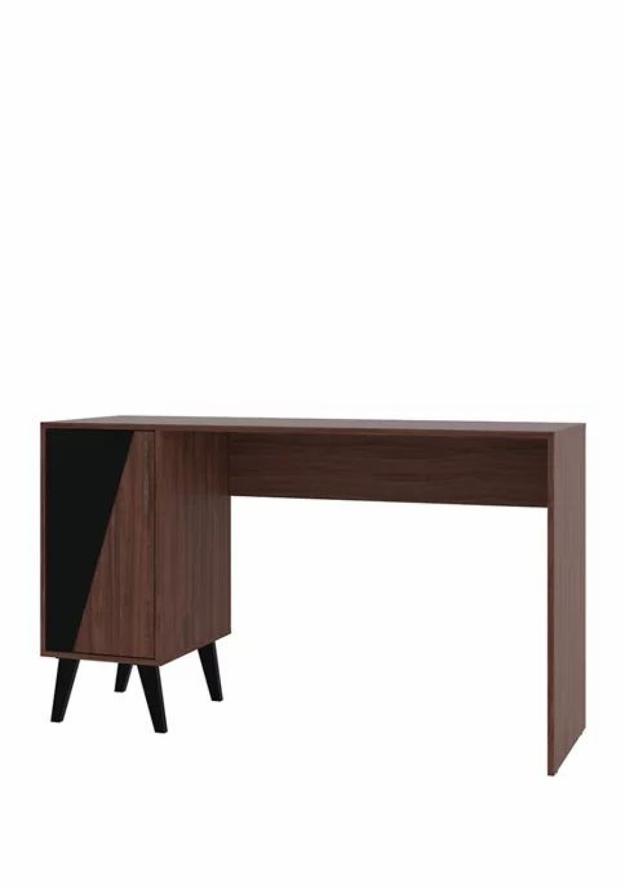 Furniture * | Wholesale Manhattan Comfort Hogan Office Desk Dark Brown