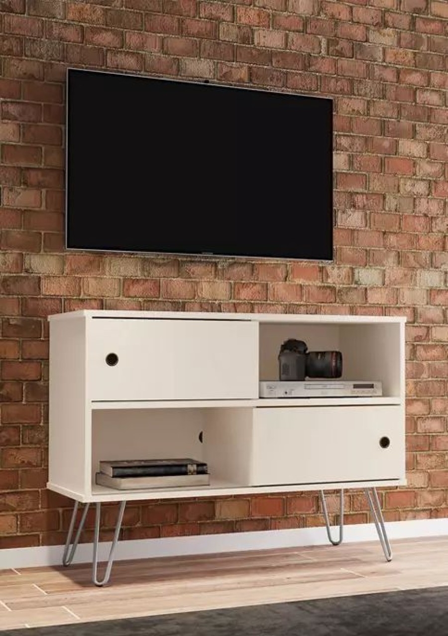 Tv & Media Stands * | Coupon Manhattan Comfort 35.34 Inch Baxter Tv Stand Off White