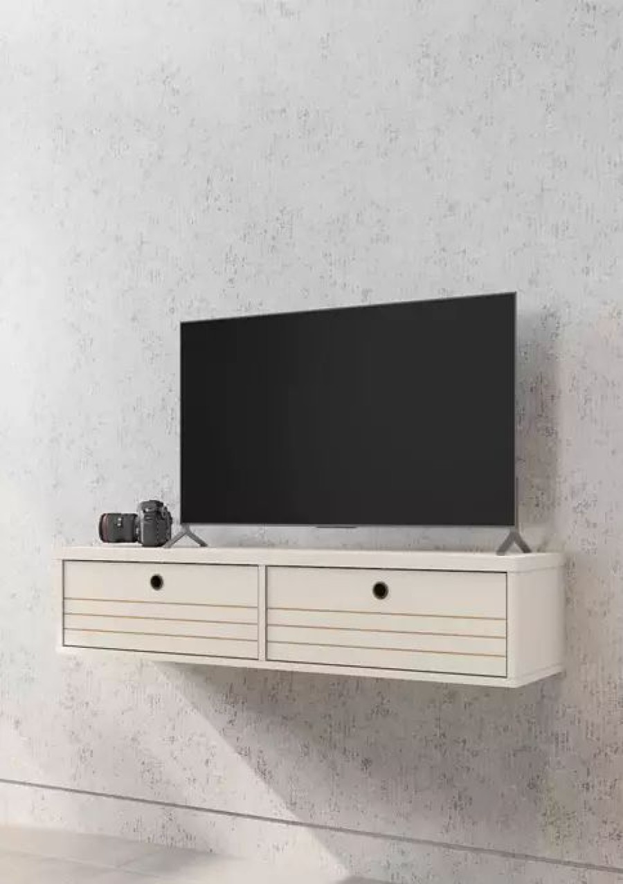 Tv & Media Stands * | Coupon Manhattan Comfort 42.28 Inch Liberty Floating Entertainment Center Off White