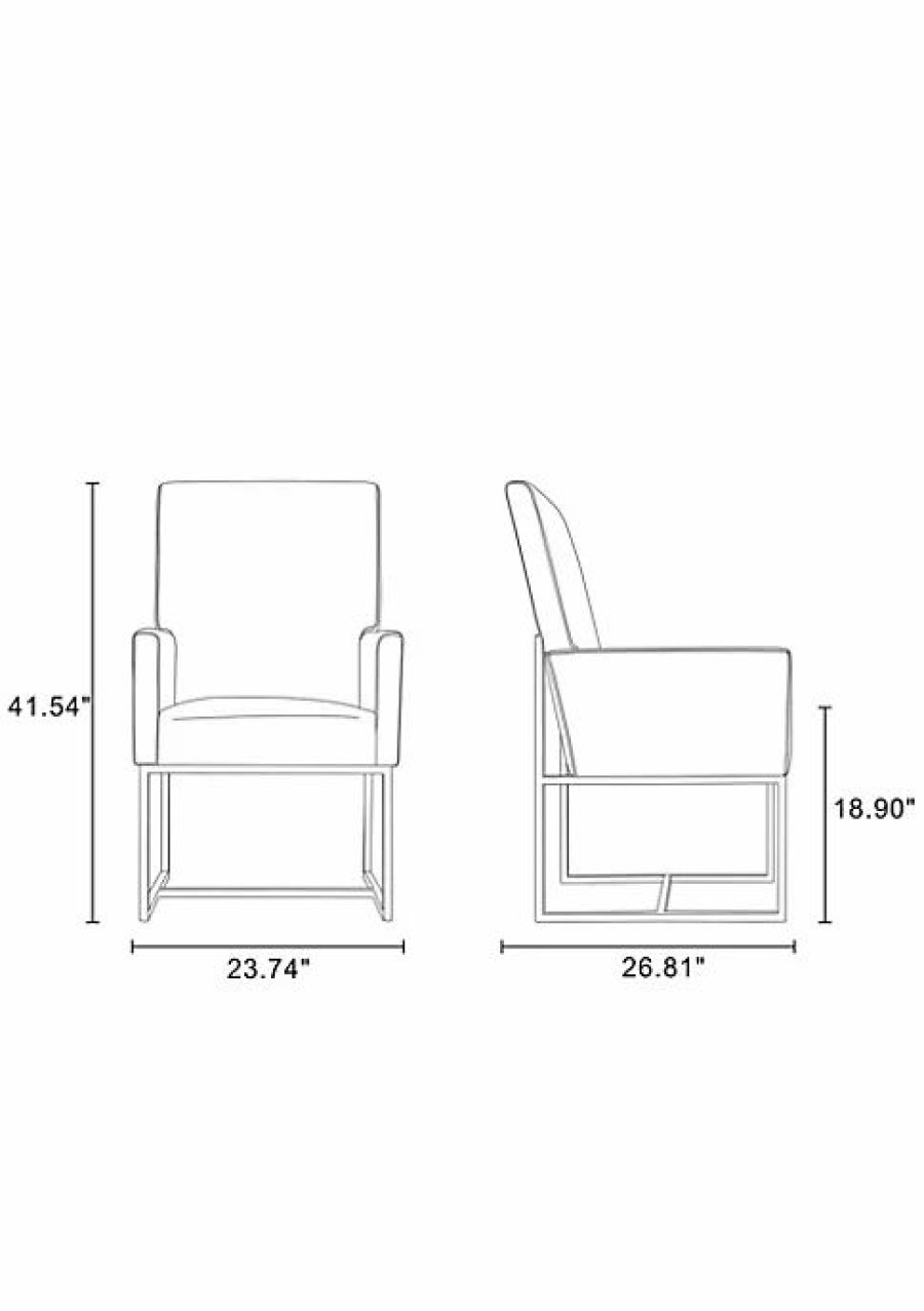 Furniture * | Best Pirce Manhattan Comfort Element Dining Armchair In (Set Of 2) Blue