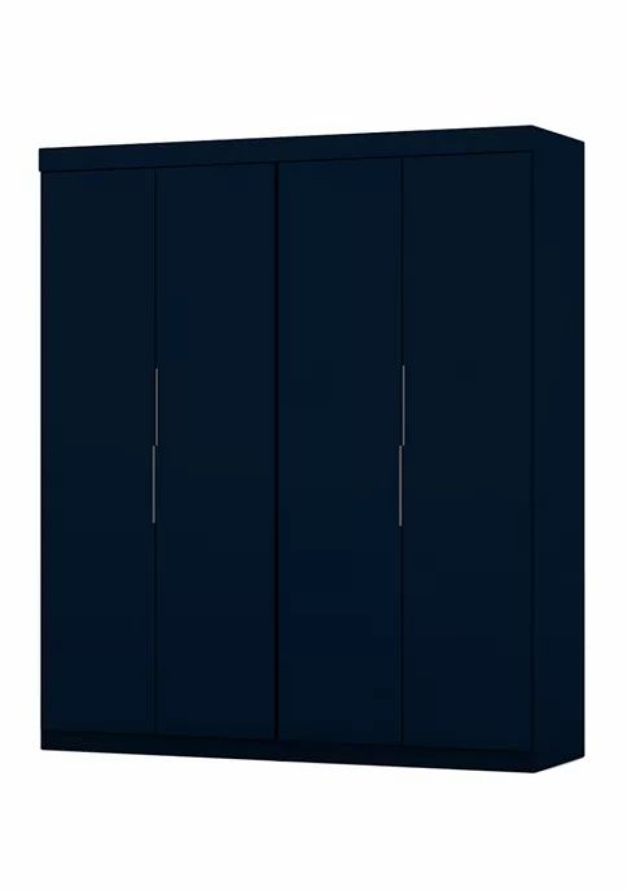 Furniture * | Best Pirce Manhattan Comfort Mulberry 2 Sectional Wardrobe Closet 2 Piece Set Tatiana Midnight Blue