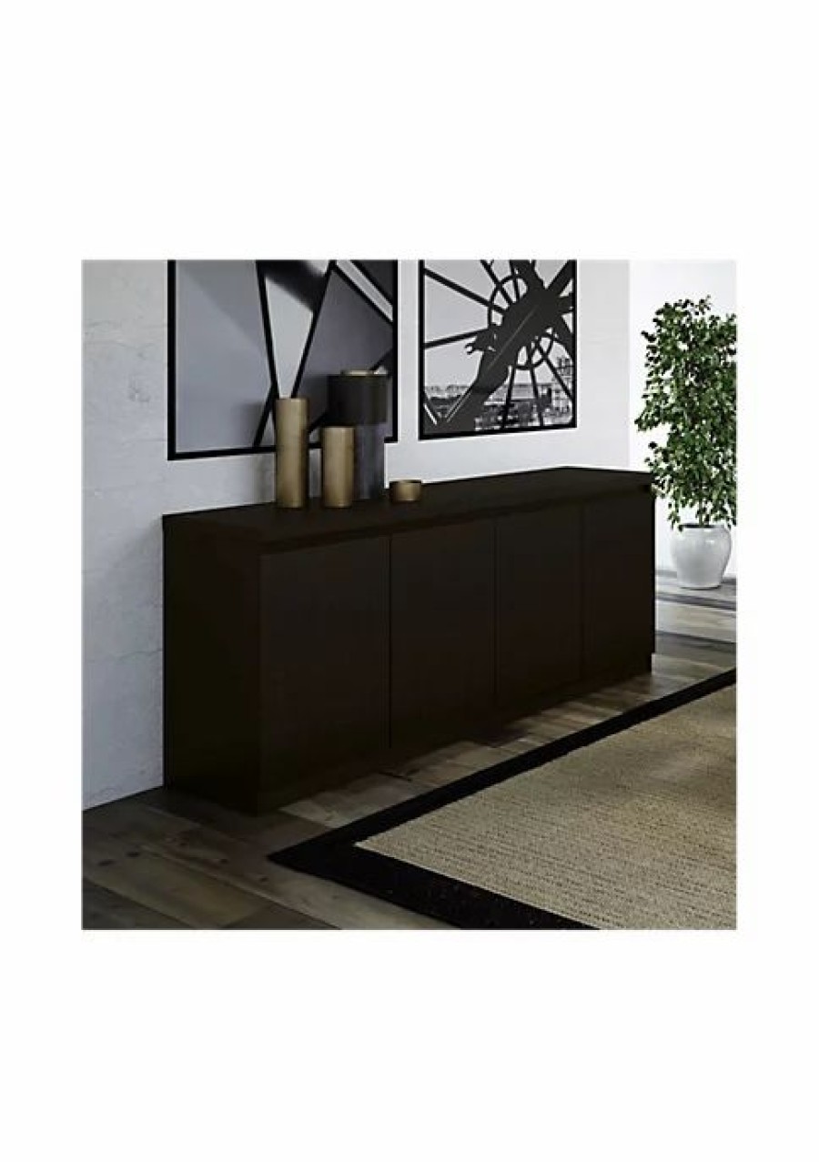 Tv & Media Stands * | Wholesale Manhattan Comfort Viennese Sideboard In Black Matte