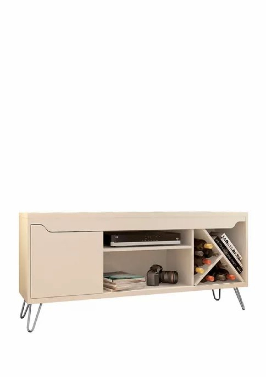 Furniture * | Wholesale Manhattan Comfort 53.54 Inch Baxter Tv Stand Off White