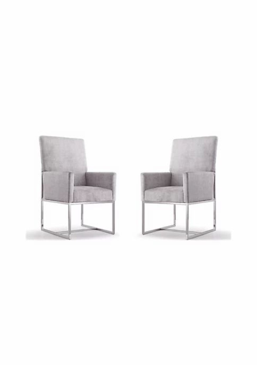 Tv & Media Stands * | Coupon Manhattan Comfort Element Dining Armchair In (Set Of 2) Grey