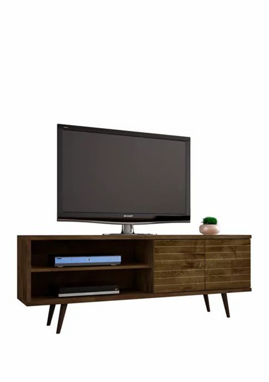 Furniture * | Best Sale Manhattan Comfort Liberty 62.99 Inch Tv Stand Rustic Brown