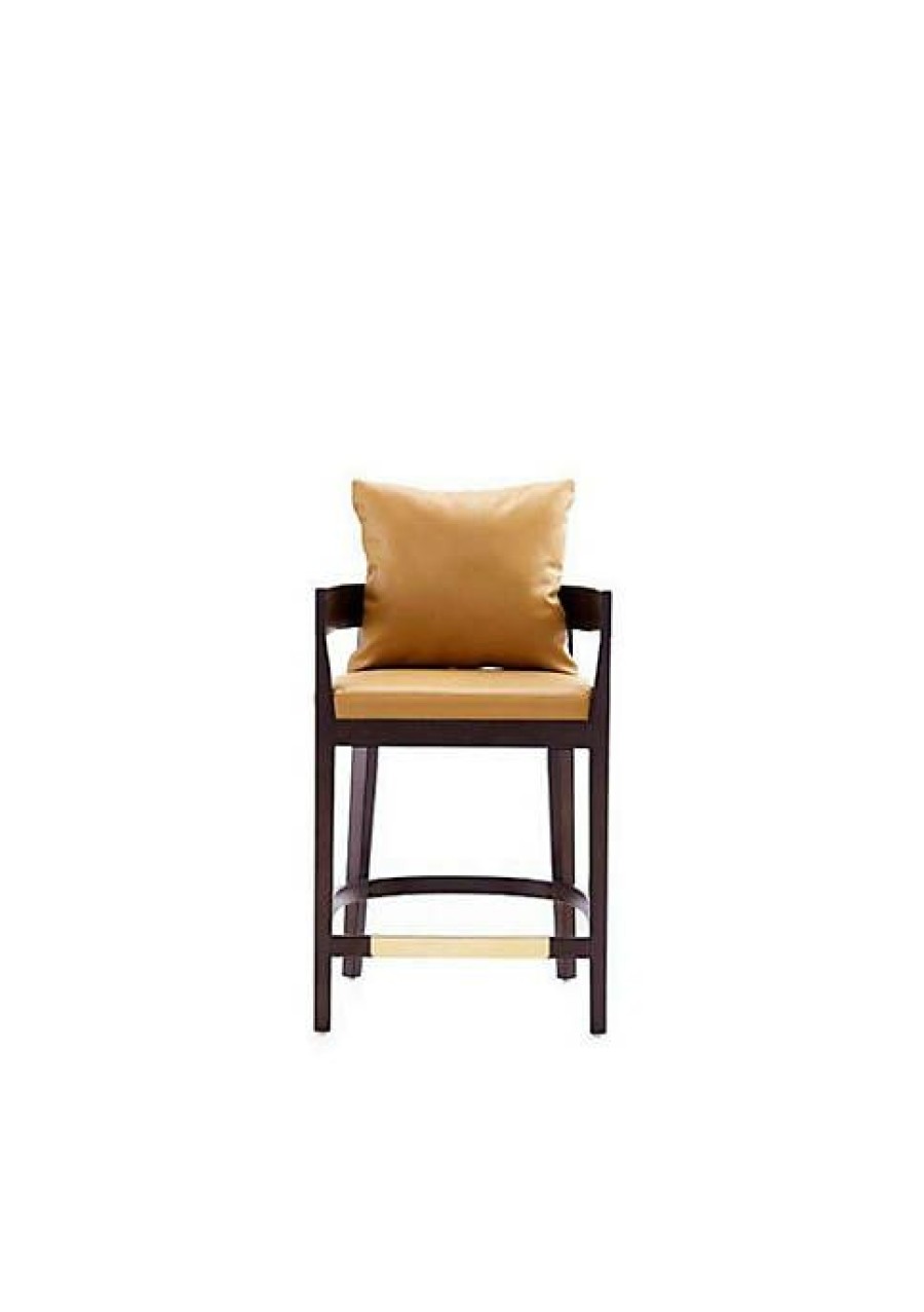 Furniture * | Cheapest Manhattan Comfort Ritz Counter Stool In Camal And Dark Walnut Multi