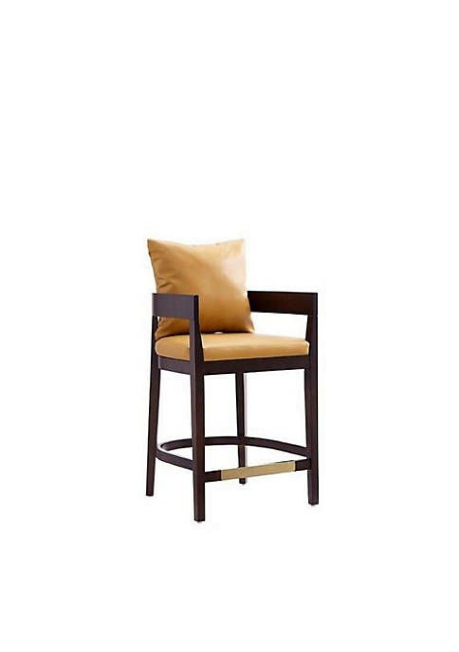 Furniture * | Cheapest Manhattan Comfort Ritz Counter Stool In Camal And Dark Walnut Multi