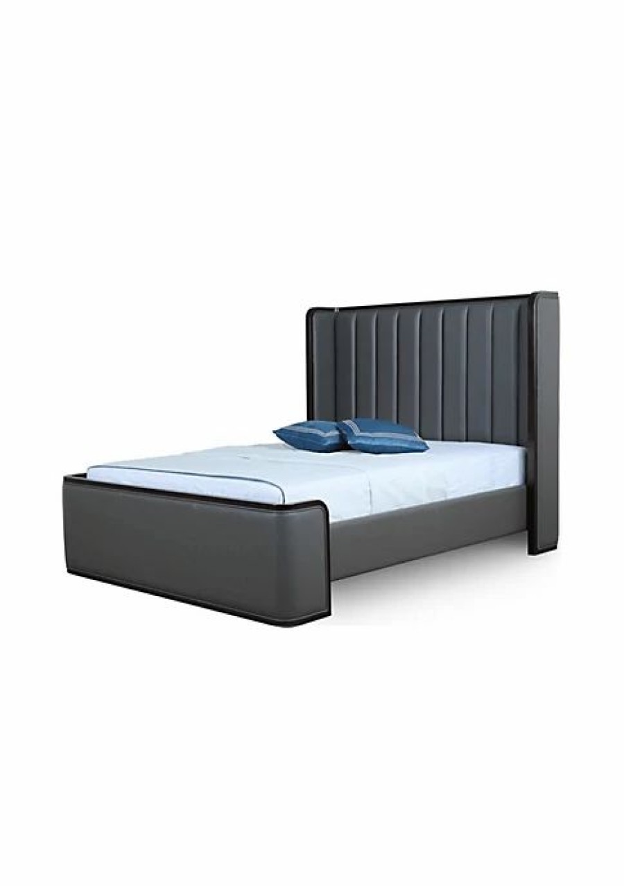 Dressers & Chests * | Brand New Manhattan Comfort Kingdom Queen-Size Bed In Graphite