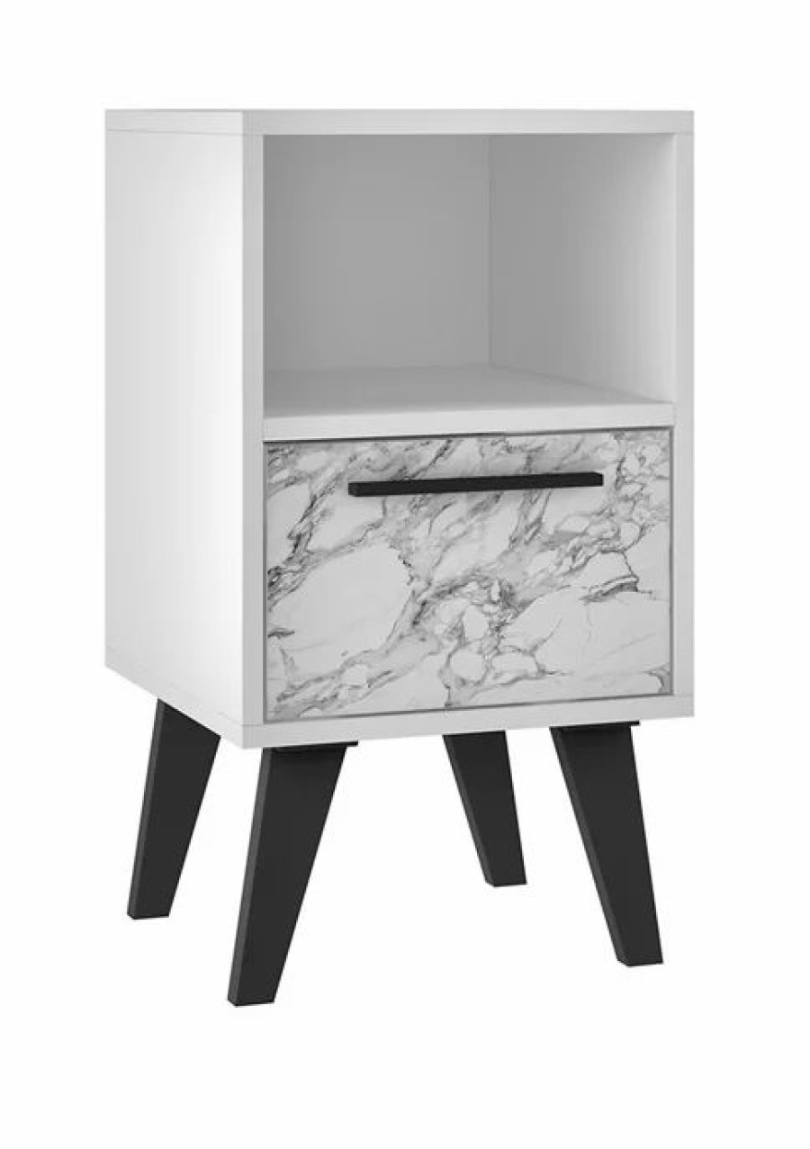 Furniture * | Discount Manhattan Comfort Marble Amsterdam Nightstand 1.0