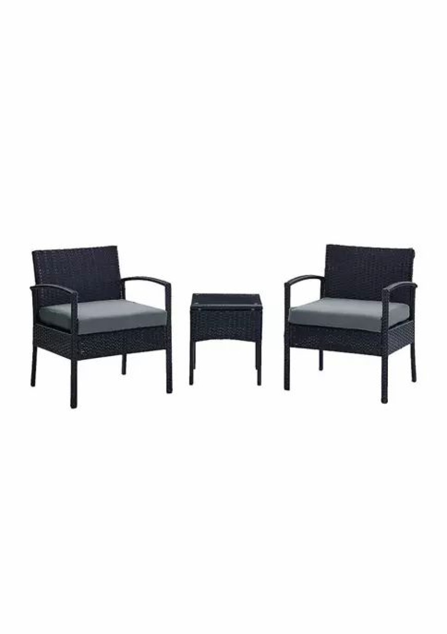 Furniture * | Outlet Manhattan Comfort Noli Patio 2- Person Seating Group With End Table