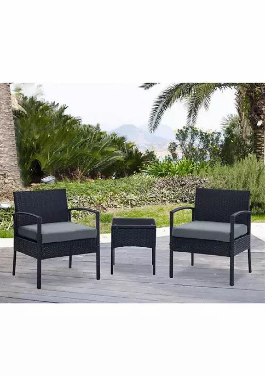 Furniture * | Outlet Manhattan Comfort Noli Patio 2- Person Seating Group With End Table