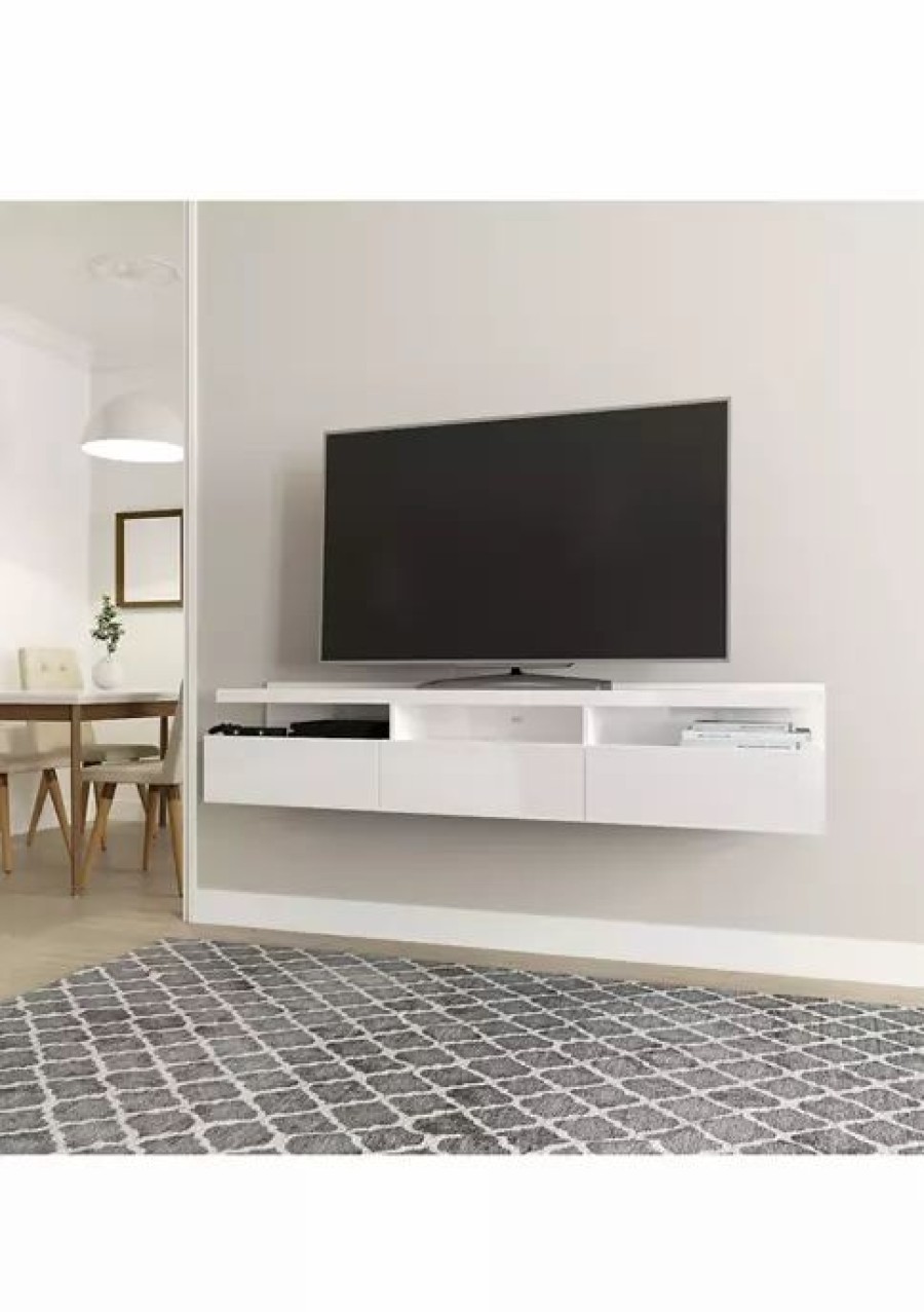 Tv & Media Stands * | Cheapest Manhattan Comfort Cabrini Half Floating Entertainment Center