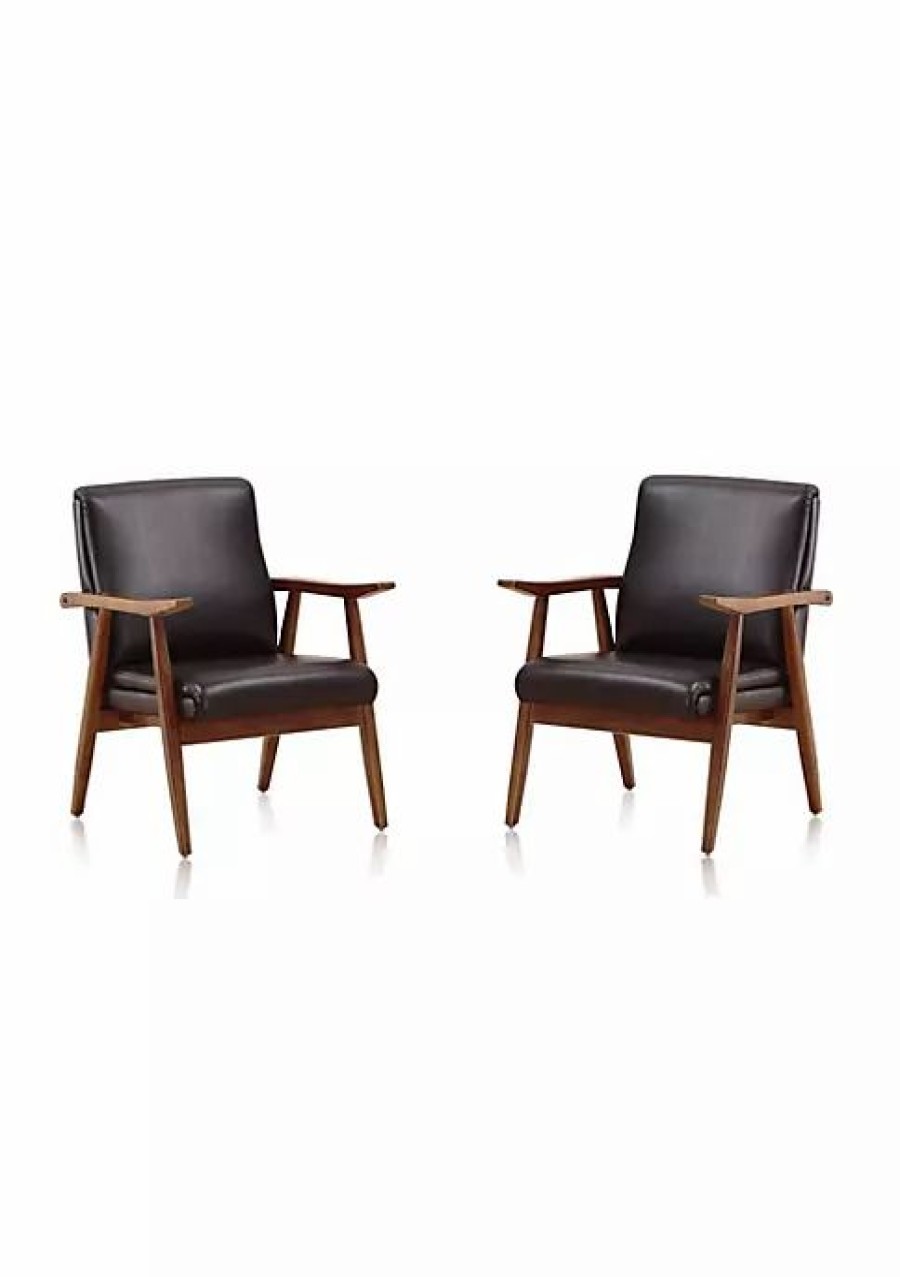 Furniture * | Best Pirce Manhattan Comfort Arch Duke Accent Chair In And Amber Black