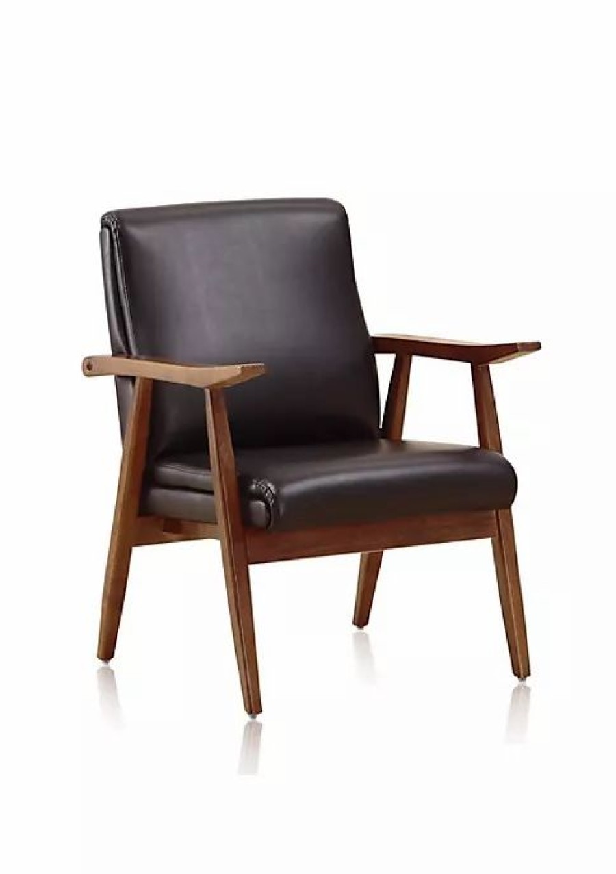 Furniture * | Best Pirce Manhattan Comfort Arch Duke Accent Chair In And Amber Black