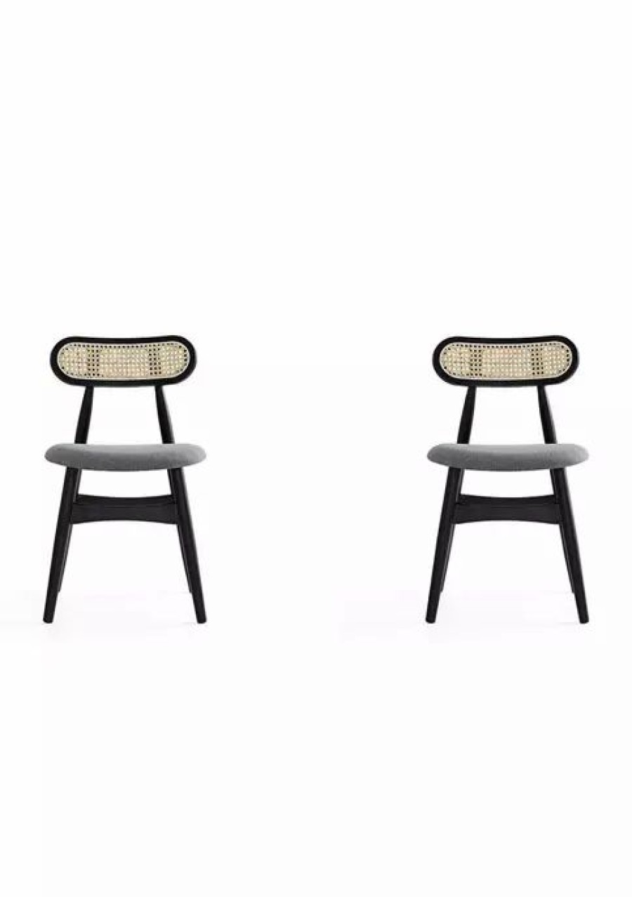 Furniture * | Outlet Manhattan Comfort Colbert Cane Dining Chair Set Of 2