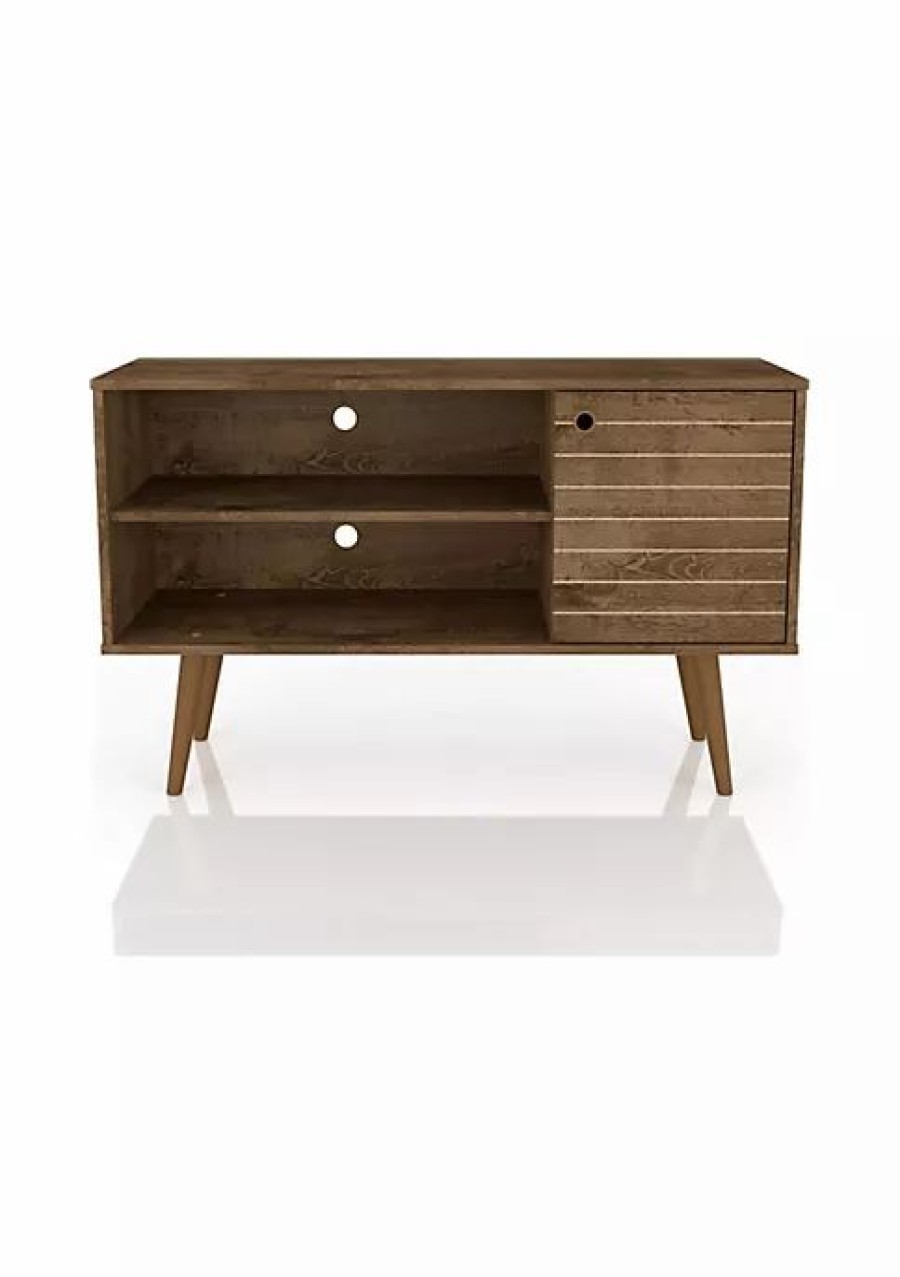 Dressers & Chests * | Best Sale Manhattan Comfort Liberty 42.52 Tv Stand In Rustic Brown