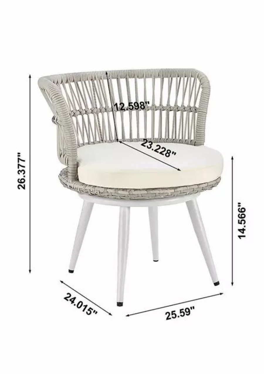 Furniture * | Hot Sale Manhattan Comfort Monaco Patio 2- Person Seating Group With End Table