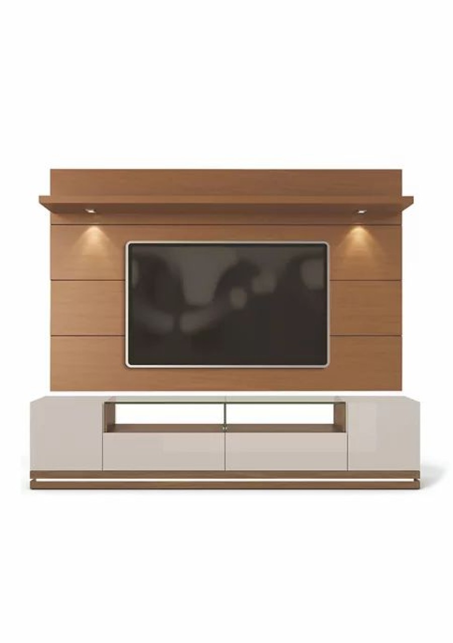 Tv & Media Stands * | Cheap Manhattan Comfort Vanderbilt Tv Stand And Cabrini 2.2 Floating Wall Tv Panel