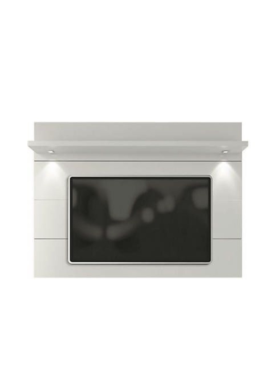 Tv & Media Stands * | Cheap Manhattan Comfort Cabrini Floating Wall Tv Panel 2.2 In White Gloss