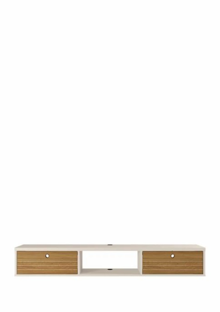 Furniture * | Best Reviews Of Manhattan Comfort Liberty 62.99 Inch Floating Entertainment Center Off White